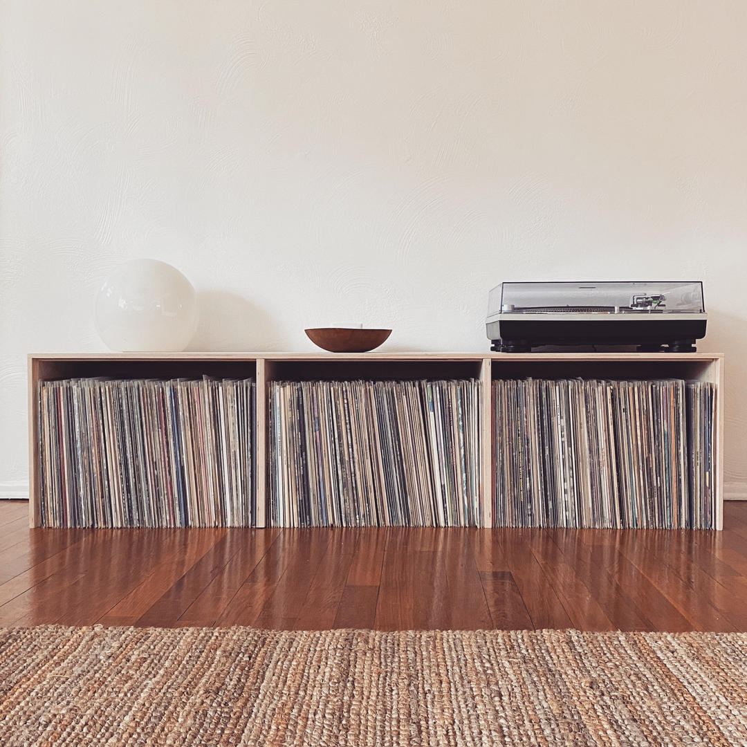 ENKEL (SINGLE UNIT) Minimal Sideboard / Modular Record Shelf / Birch