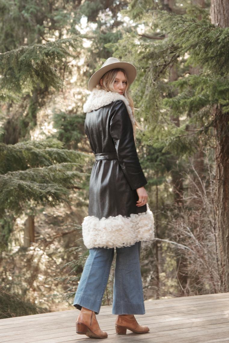 Lantry Leather Vintage outlets Fur Jacket