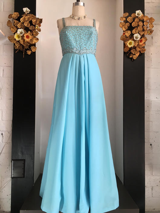 Vintage 1980s Blue Strapless Gown Mike Benet Formals, Blue Bridesmaid Prom Dress, Vintage Blue Formal Dress, top Blue Mother of the Bride Dress