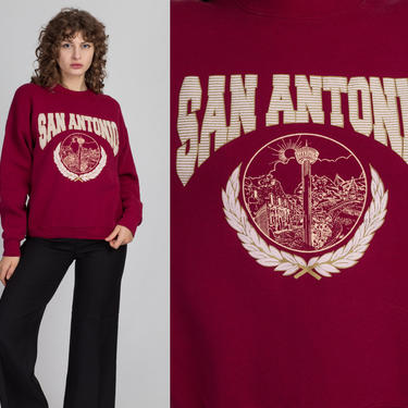 Vintage San Antonio Sweatshirt - Large | 90s Maroon University Of Texas Graphic Pullover 