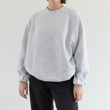 Vintage 90s Light Heather Grey Raglan Sweatshirt | Heavyweight 