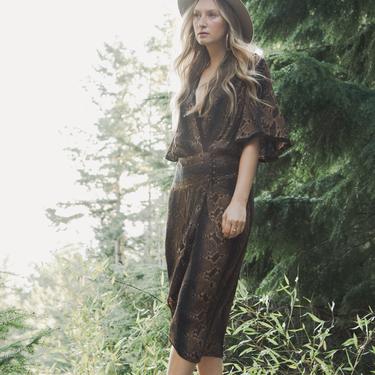 70s 80s Snakeskin Print Wrap Dress | Boho Flutter | Surf and the City -  Orcas, WA | ATTIC