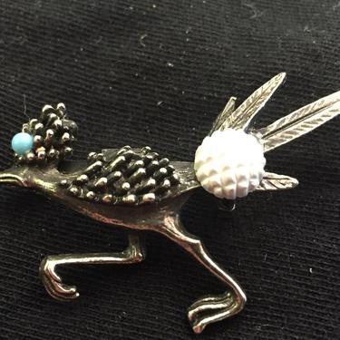 Vintage Road Runner Brooch Pin 