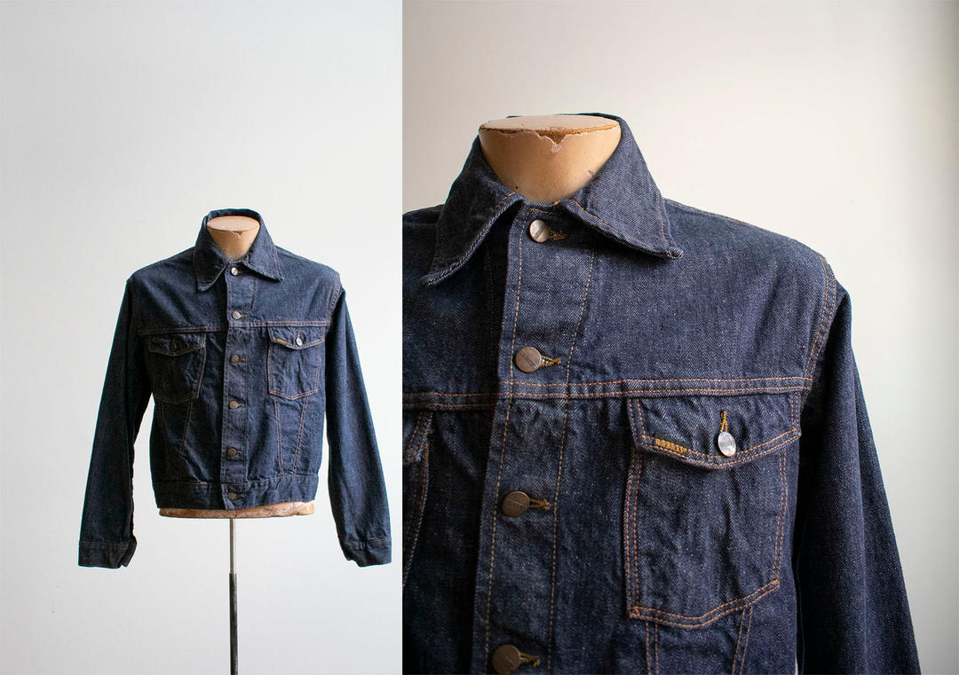 Vintage Sears Roebuck Denim Jacket / Dark Denim Jacket