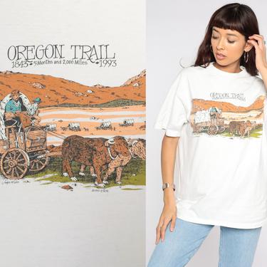 Vintage Oregon Trail Shirt 90s Oregon Tshirt Graphic Tee 80s Retro T Shirt 1990s Medium Large 