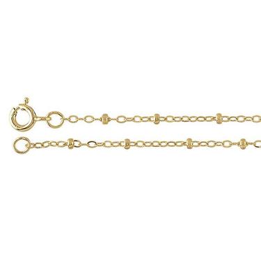 GOLD FILLED 1.5MM CABLE CHAIN WITH BEADS