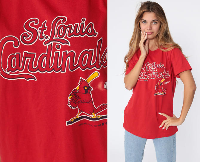 Vintage T-Shirt, ST LOUIS Cardinals Baseball Sports Pullover Top Shirt  Graphic Tee 80s