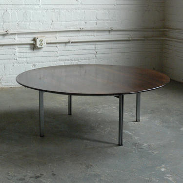 Florence Knoll Walnut Parallel Bar Coffee Table 