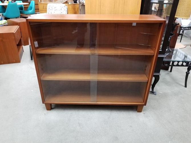 Mid Century Modern Bookcase With Sliding Glass Doors