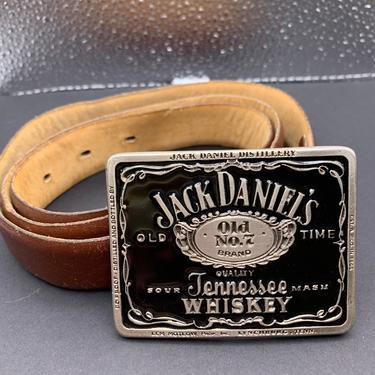 1970s Jack Daniels Belt Buckle with Leather Belt 