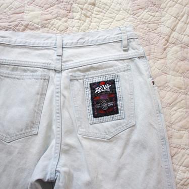 80s Zena Mom Jeans Light Wash Railroad Stripe | No Surrender