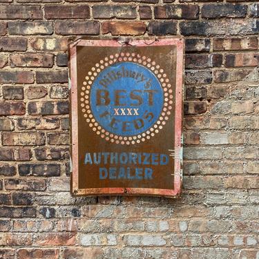 Vintage Pillsbury's Best Feeds Dealer Sign Rustic Farm Decor 