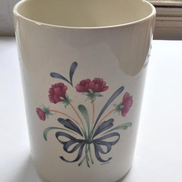 VINTAGE LENOX Poppies on Blue//Poppies on Blue Utensil Holder// Hand Painted China Utensil Holder 