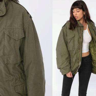 Green Military Jacket -- Commando Jacket 80s Coat Distressed US | Shop ...