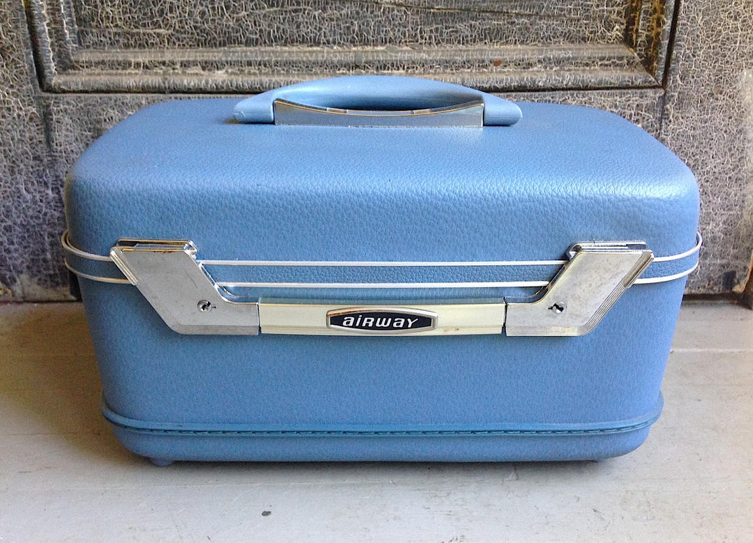 Vintage 1960s Airway Train Case Suitcase Light Blue Hard Shell | Retro ...