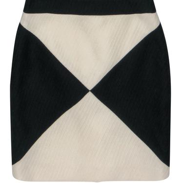 Milly - Cream & Black Patterned Pencil Skirt Sz 4