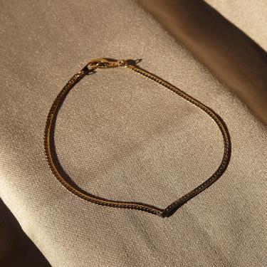Vintage Gold Tone Herringbone Point Bracelet 