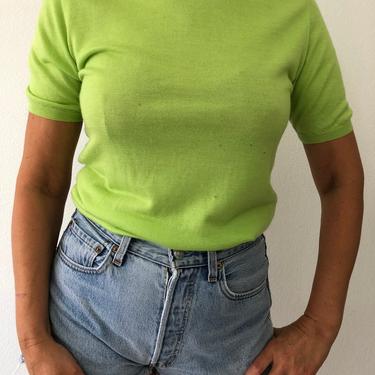 Vintage Debra C Lime Cashmere Silk Top 