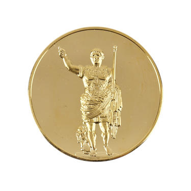 24k Gold Plated Bronze Medal Coin Augustus of Prima Porta Medal 