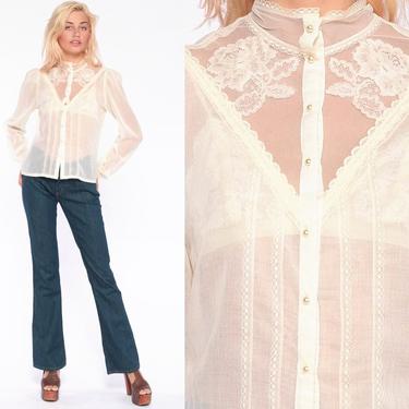 Sheer victorian hot sale blouse