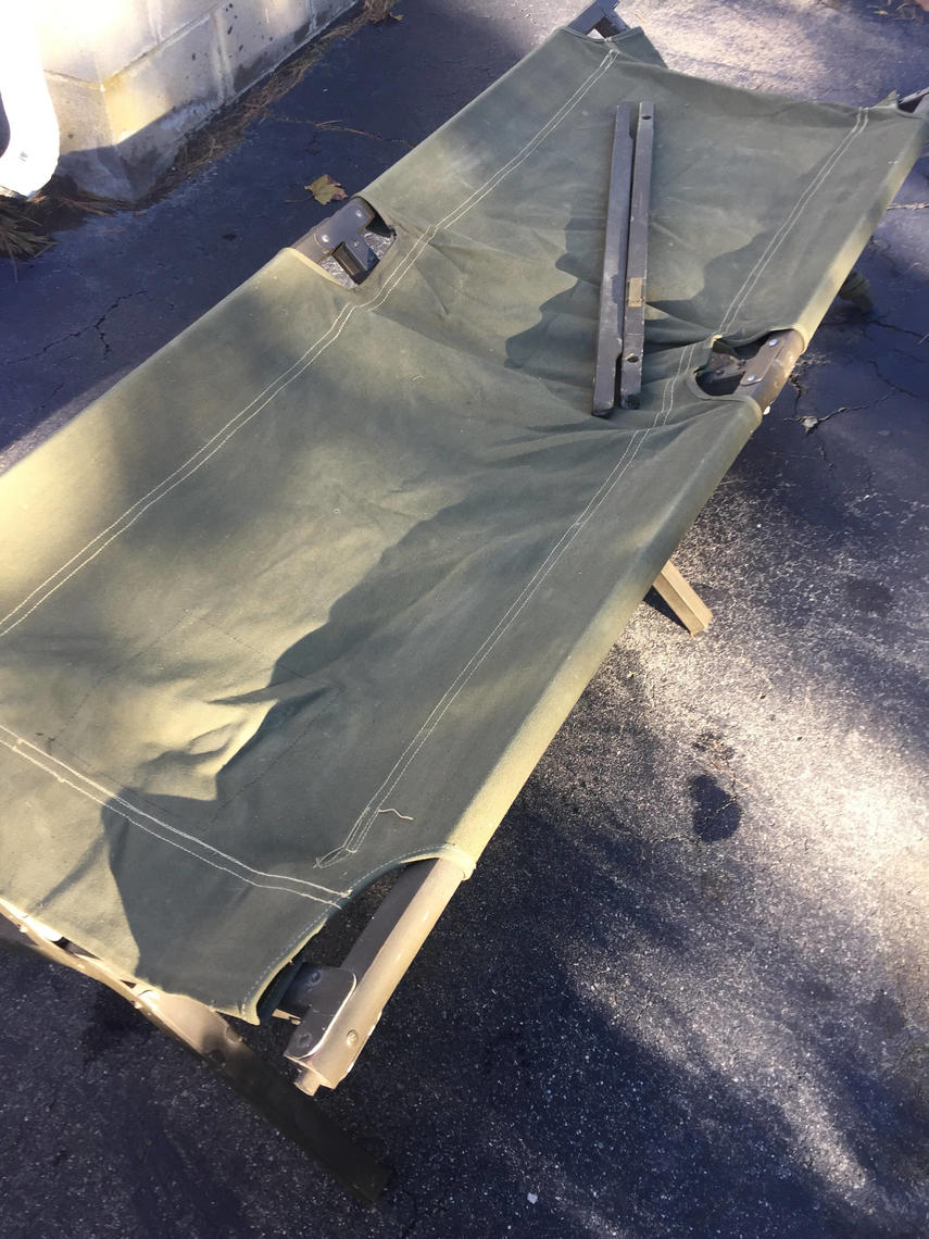 Vintage Military Cot Up the Antique Co Boston