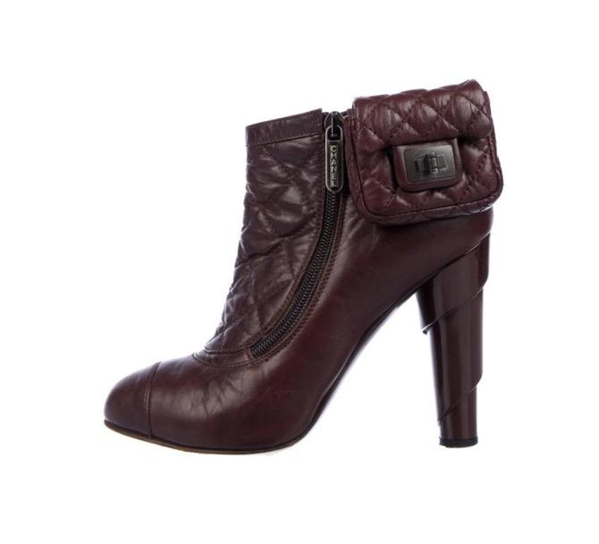 Vintage CHANEL Burgundy Quilted Leather Heels with Mini 2.55