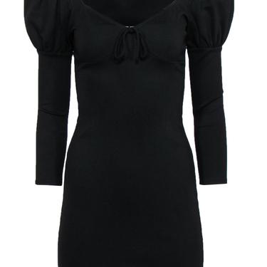 Reformation - Black Puff Sleeve “Helga” Bodycon Dress Sz S
