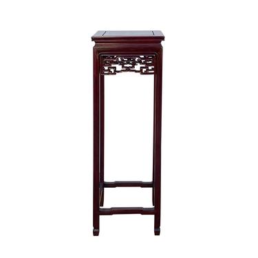 Oriental Square Red Brown Mahogany Stain Plant Stand Pedestal Table ws1608E 