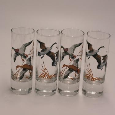 vintage raedeke game bird shot glasses/set of four 
