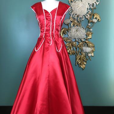 1940s evening gown, vintage 40s dress, red satin | Black Label Vintage -  Tacoma, WA