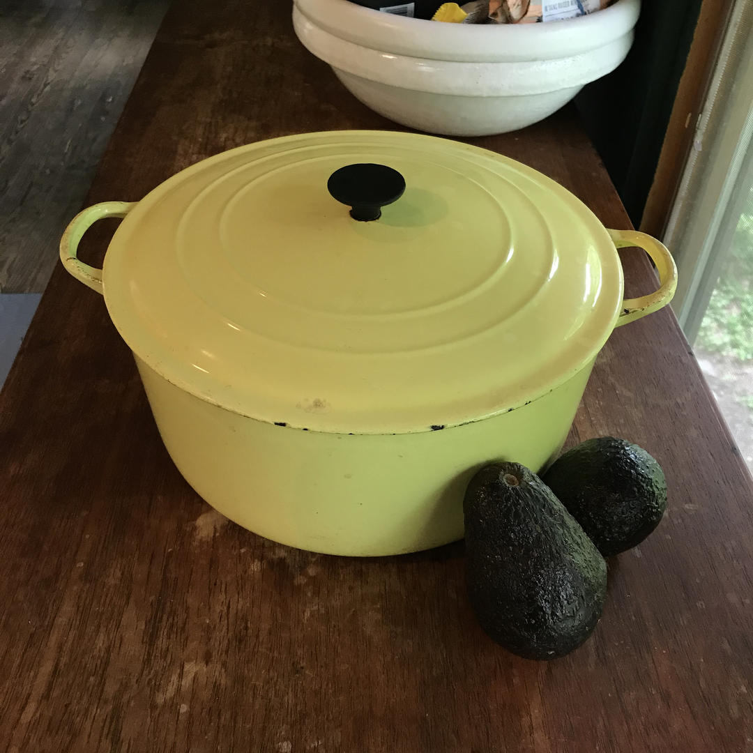 Vintage Cera-Met Enamel Yellow Dutch Oven Mustard Butterscotch Casserole  Enameled, Check Engine Vintage