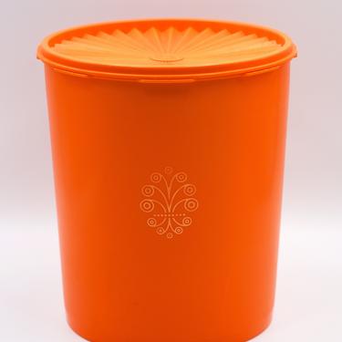 70s Vintage Tupperware Orange Canister Midcentury Servalier