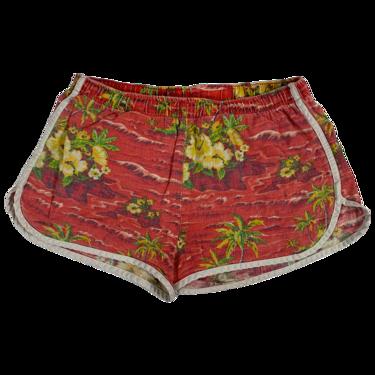 Vintage Hawaiian Floral "Cotton" Swimming Trunks