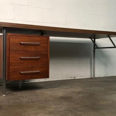 Mid-Century Modern Desk With Floating Drawers ~ Low Height / Great For Student 
