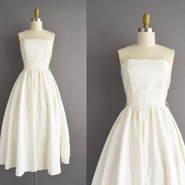 vintage 1980s dress | Gorgeous Ivory White Strapless Cocktail Party Dress | Small | 80s vintage dress 