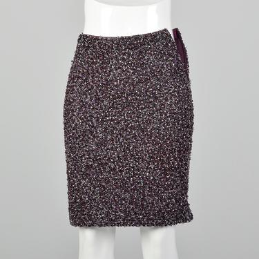 XXS Purple Skirt Amethyst Heavily Beaded Formal Cocktail Evening Party Mini 