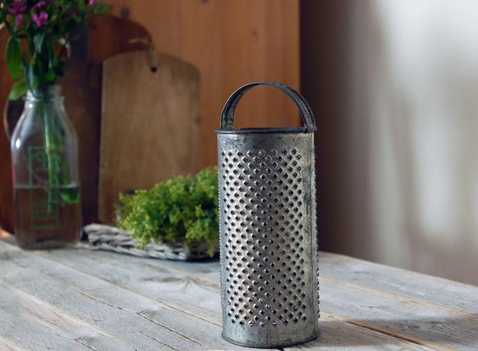 Vintage Metal Cheese Grater in Spice of Life Pattern 11-5/8 Long