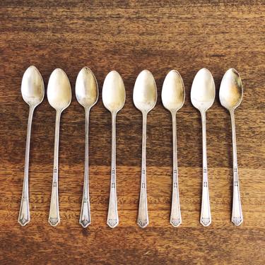 Vintage Silver Plate Florentine and Branford Spoons - Set of 8 