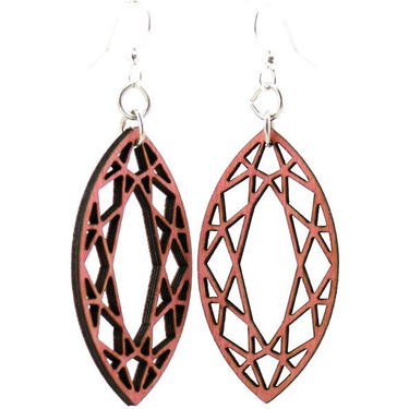 Marquise Diamond Wood Earrings #1604 
