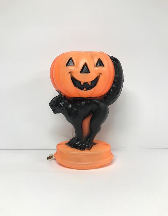 Black popular Cat on Jack o Lantern Blow Mold