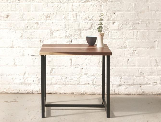 The Watson End Table Walnut With Black Powder Coated Steel