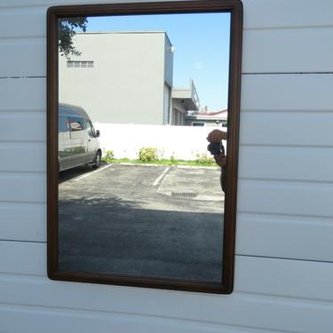 Mid Century Modern Walnut Wall Dresser Bathroom Vanity Mirror by Lane 2285