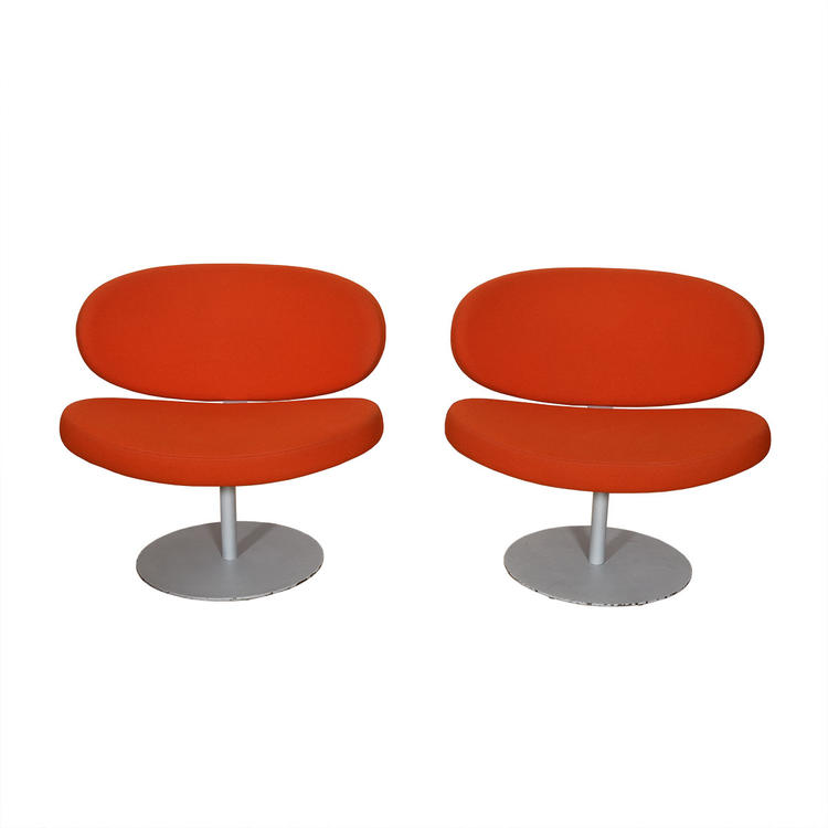 Pair Mid Century &#8216;Orange Slice&#8217; Lounge Chairs