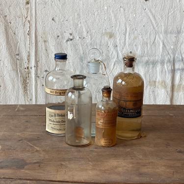 Vintage Clear Medicinal Bottle Lot Apothecary Decor 
