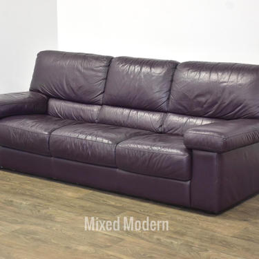 Purple Italian Leather Sofa 