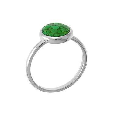 Boma - Sterling Silver Round Green Turquoise Resin Ring