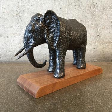 Mid Century Elephant Sculpture Signed A. Myers 1970