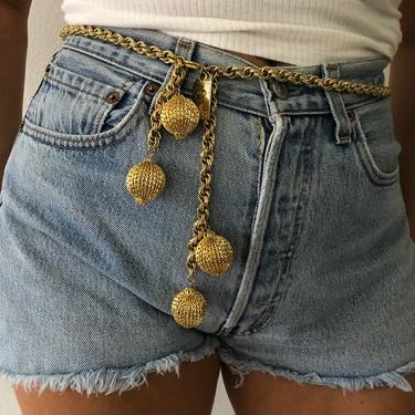 Vintage Morris Moskowitz Gold Chain Balls Belt 