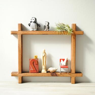 Vintage Wood Wall Shelf, Small Shelf, Display Shelf, Small Wooden Wall Shelf, Curio Display Shelf 