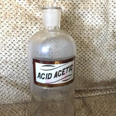 Whitall Tatum Large Blown Glass Apothecary Bottle Acid Acetic 